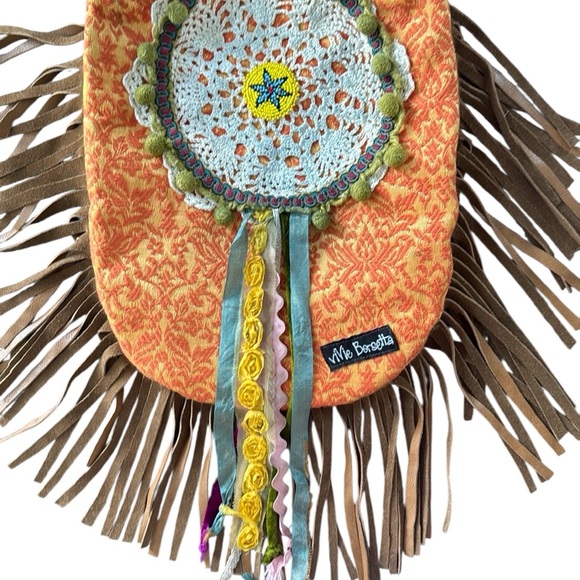 Vivie Borsetta Embroidered Fringe Crossbody Bag Boho Western Hippie - Picture 3 of 13